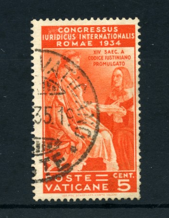 1935 - LOTTO/22029 - VATICANO -  5 CENTESIMI CONGRESSO GIURIDICO - USATO