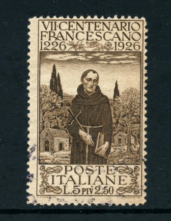 1926 - LOTTO/22067 - REGNO - 5+2,50 Lire  S. FRANCESCO - USATO
