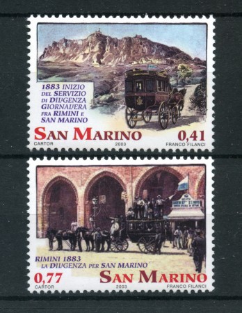 2003 - LOTTO/23336 - SAN MARINO - LE DILIGENZE POSTALI 2v. - NUOVI