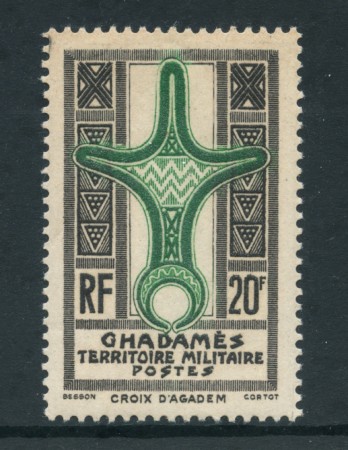 1949 - LOTTO/23761 - GHADAMES - 20 F. GRIGIO E VERDE - NUOVO