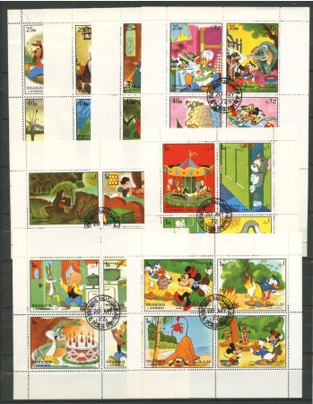 1972 - SHARJAH e DEPENDANCE - FIABE CARTONI ANIMATI - 8 FOGLIETTI USATI - LOTTO/27813