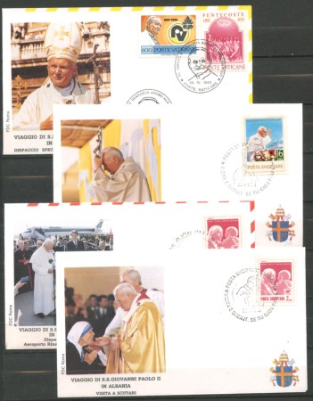 1993 - LOTTO/38634 - VIAGGIO DI PAPA G.PAOLO II° IN ALBANIA - 4 BUSTE