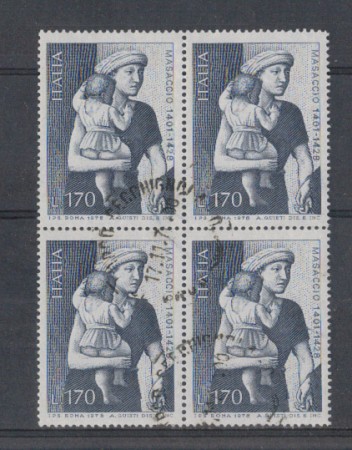 1978 - LOTTO/6685UQ - REPUBBLICA - MASACCIO - QUARTINA/USATA