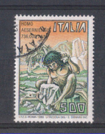 1988 - LOTTO/6885U - REPUBBLICA - HOMO AESERNIENSIS - USATO