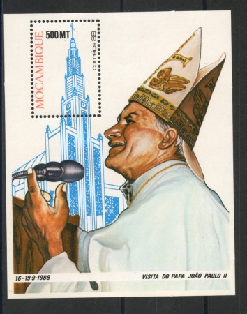 1988 - MOZAMBICO - VISITA DI PAPA G. PAOLO II° - FOGLIETTO - NUOVO - LOTTO/35968
