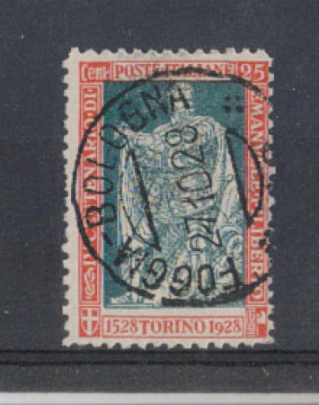1928 - LOTTO/REG227UA - REGNO - 25c. E. FILIBERTO D.11 - USATO