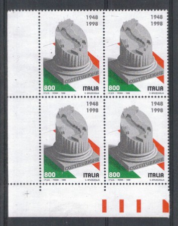 1998 - LOTTO/7177Q - REPUBBLICA - COSTITUZIONE ITALIANA QUARTINA