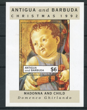 1992 - LOTTO/19492 - ANTIGUA E BARBUDA - NATALE - FOGLIETTO NUOVO.