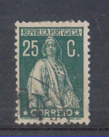 1930 - LOTTO/9687EU - PORTOGALLO - 25c. VERDE - USATO