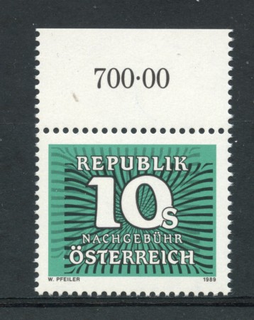 1989 - LOTTO/23344 - AUSTRIA - 10 s. SEGNATASSE - NUOVO