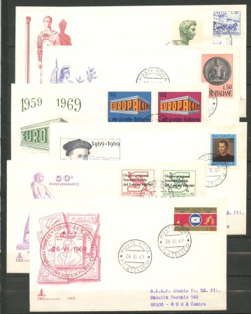1969 - REPUBBLICA - LOTTO/42535 - ANNATA COMPLETA DI 7 BUSTE FDC