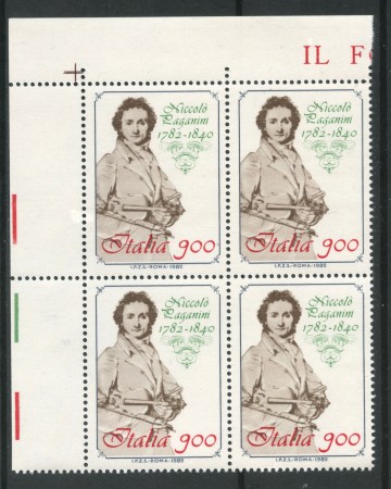 1982 - LOTTO/6759Q - REPUBBLICA - N. PAGANINI - QUARTINA NUOVI