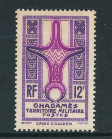 1949 - LOTTO/23759 - GHADAMES - 12 F. VIOLETTO LILLA - NUOVO