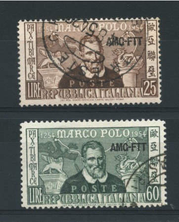 1954 - LOTTO/14713 - TRIESTE A - MARCO POLO 2v. - USATI