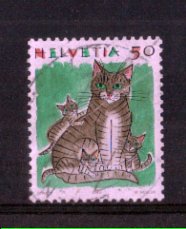 1990 - LOTTO/SVI1342U - SVIZZERA - 50c. ANIMALI  GATTO - USATO