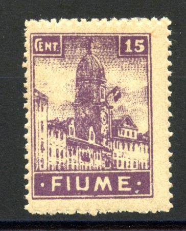 1919 - FIUME - LOTTO/40166 - 15 CENT. CARTA GRIGIA OPACA - NUOVO