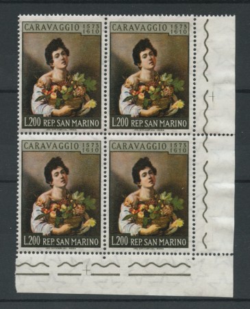 1960 - LOTTO/1320 - SAN MARINO - 200 LIRE CARAVAGGIO QUARTINA - NUOVI