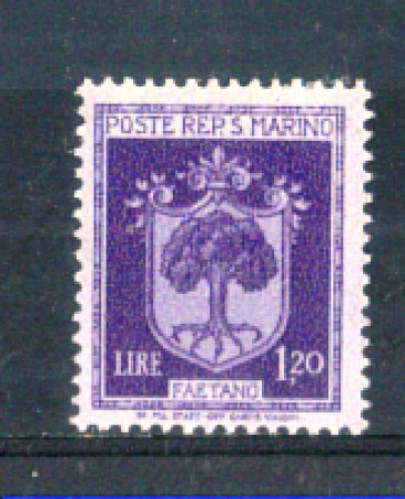 1945 - LOTTO/RSM285L - SAN MARINO - 1,20 LIRE STEMMI LING.