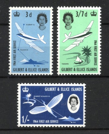 1964 - GILBERT & ELLICE - LOTTO/42458 - INAUGURAZIONE DEL SERVIZIO AEREO 3v. - NUOVI