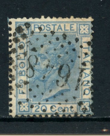 1867 - REGNO - 20 cent. CELESTE VITTORIO EMANUELE II° USATO - LOTTO/26403