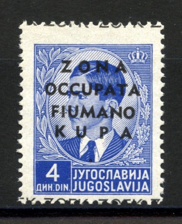 1941 - ZONA FIUMANO KUPA - LOTTO/39811 - 4d. OLTREMARE - LINGUELLATO
