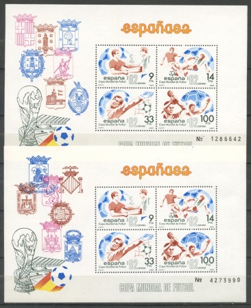 1982 - SPAGNA - MONDIALI DI CALCIO - 2 FOGLIETTI NUOVI - LOTTO/36061