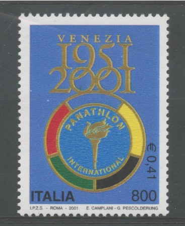 2001 - REPUBBLICA - CINQUANTENARIO PANATHLON NUOVO - LOTTO/25684A  