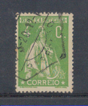 1917 - LOTTO/9666GAU - PORTOGALLO - 4c. VERDE GIALLO - USATO