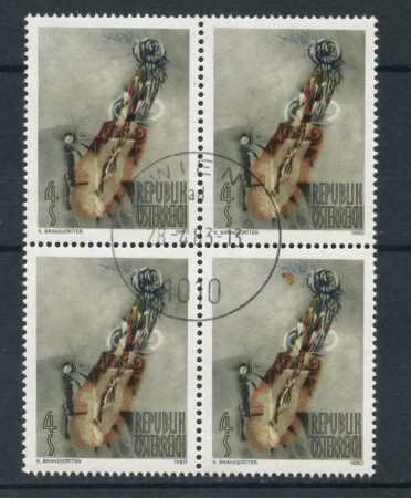 1980 - LOTTO/16422QU - AUSTRIA - ARTE MODERNA - QUARTINA USATA