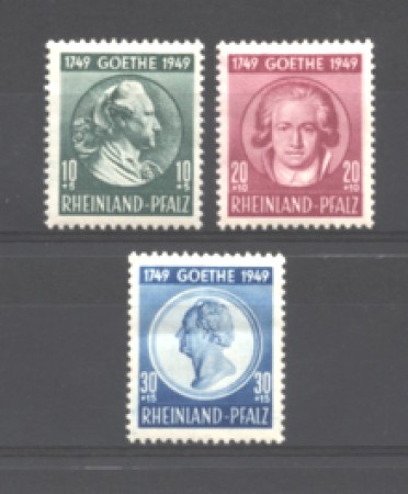 GERMANIA - RENANIA P. - 1949 - LOTTO/REPAL47CPN -  GOETHE - NUOVI