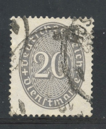1929/33 - GERMANIA REICH SERVIZI - 20p. GRIGIO CIFRA IN OVALE - USATO - LOTTO/29284