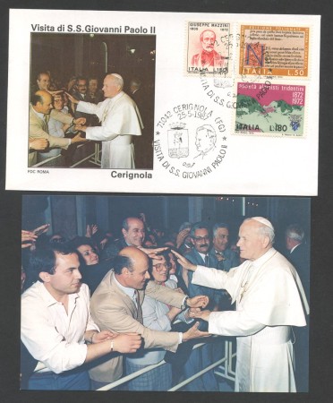 1987 - REPUBBLICA - LOTTO/42810 - VISITA DI S.S.PAPA GIOVANNI PAOLO 2° A  CERIGNOLA