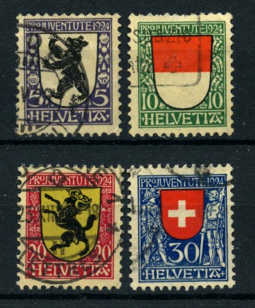 1924 - LOTTO/22259 - SVIZZERA - PRO JUVENTUTE 4v. - USATI