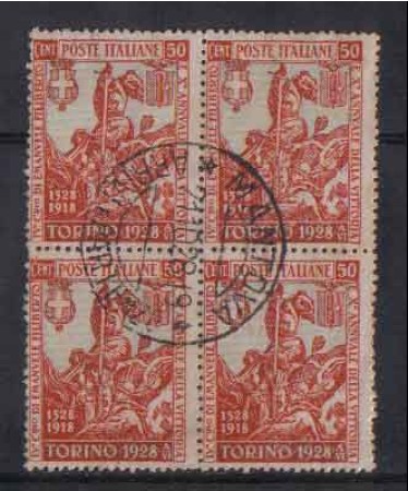 1928 - LOTTO/REG233UQ - REGNO - 50c. E. FILIBERTO -  QUARTINA US