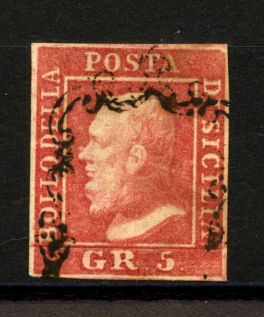 1859 - REGNO DELLE DUE SICILIE - LOTTO/40254 - 5 Grana ROSA CARMINIO - USATO