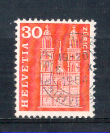 1960 - LOTTO/SVI648U - SVIZZERA - 30c. CATTEDRALE DI ZURIGO - USATO