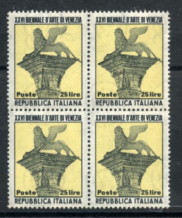 1952 - LOTTO/6182 - REPUBBLICA - BIENNALE DI VENEZIA - QUARTINA - NUOVI