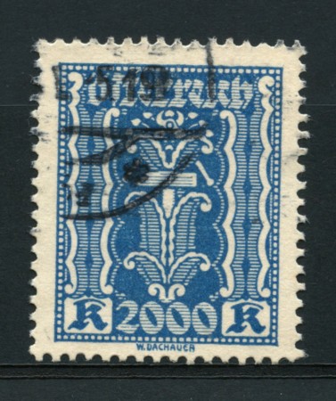 1923/24 - LOTTO/14253 - AUSTRIA - 2000 Kr. AZZURRO - USATO