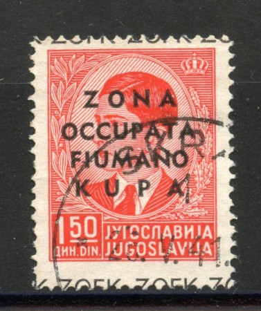 1941 - ZONA FIUMANO KUPA - LOTTO/39809 - 1,50d. ROSSO - USATO
