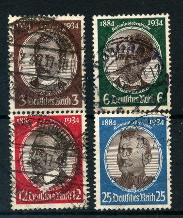 1934 - GERMANIA REICH - CINQUANTENARIO COLONIE TEDESCHE 4v. - USATI - LOTTO/4056