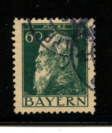 1911 - LOTTO/18737 - BAVIERA - 60p. OLIVA  II° TIPO - USATO