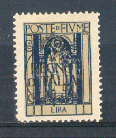 1924 - LOTTO/FIU195L - FIUME - 1 LIRA INDACO LING.