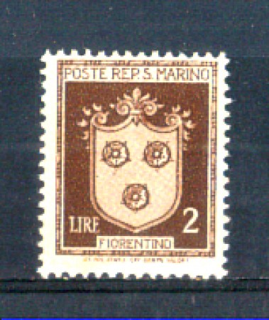 1945 - LOTTO/RSM286L - SAN MARINO - 2 LIRE STEMMI LING.