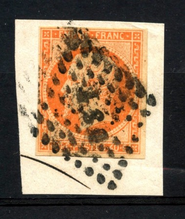 1853/60 - FRANCIA - LOTTO/12902 -  60c. ARANCIO NAPOLEONE - USATO SU FRAMMENTO DI BUSTA 