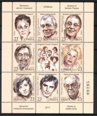 2017 - SERBIA REPUBBLICA - ATTORI  8v. - NUOVI - LOTTO/35323