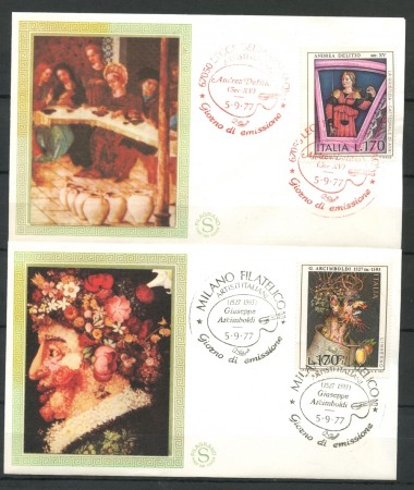 1977 - REPUBBLICA - ARTE ITALIANA - 2 BUSTE FDC FILAGRANO - LOTTO/27329
