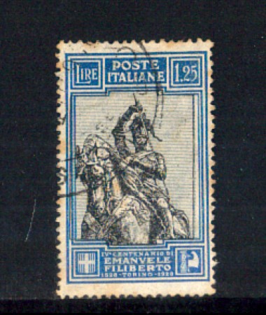 1928 - LOTTO/REG235U - REGNO - 1,25L. E. FILIBERTO - USATO
