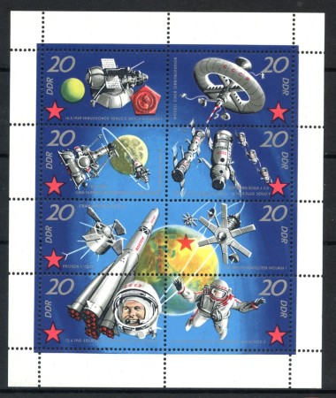 1971 - GERMANIA DDR - SUCCESSI  SPAZIALI  8v. -  MINIFOGLIO NUOVO - LOTTO/36392