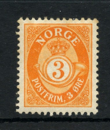 1893/1908 - NORVEGIA - LOTTO/48381 - 3 ore ARANCIO CORNO DI POSTA - NUOVO