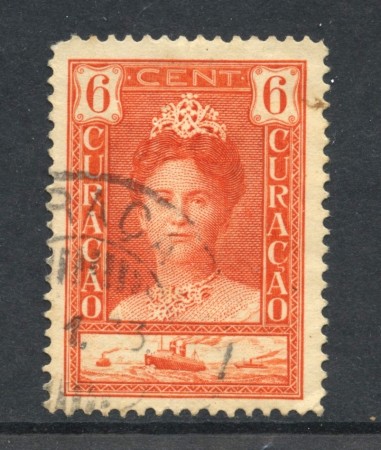 1928/30 - CURACAO -  6c. ROSSO ARANCIO - USATO - LOTTO/28818